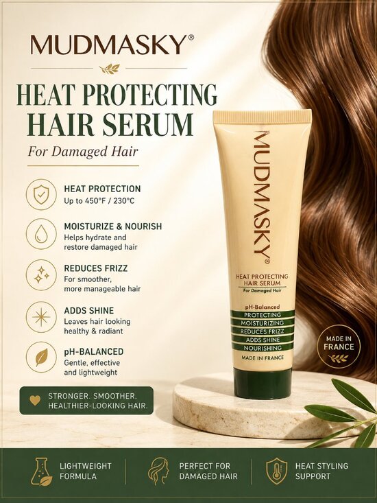 Mudmasky Other - MUDMASKY Heat Protecting Hair Serum Damaged Hair 60mL 2oz Made France